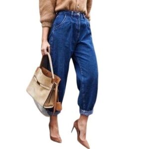 Vintage Rio Stephen Mardon High Waisted Pleated Jeans Size 32 Medium Wash